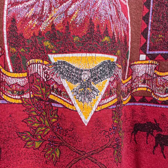Alaska Wilderness Nature Sun Faded Sweatshirt XXL VTG 90s Art Grunge - Picture 6 of 12
